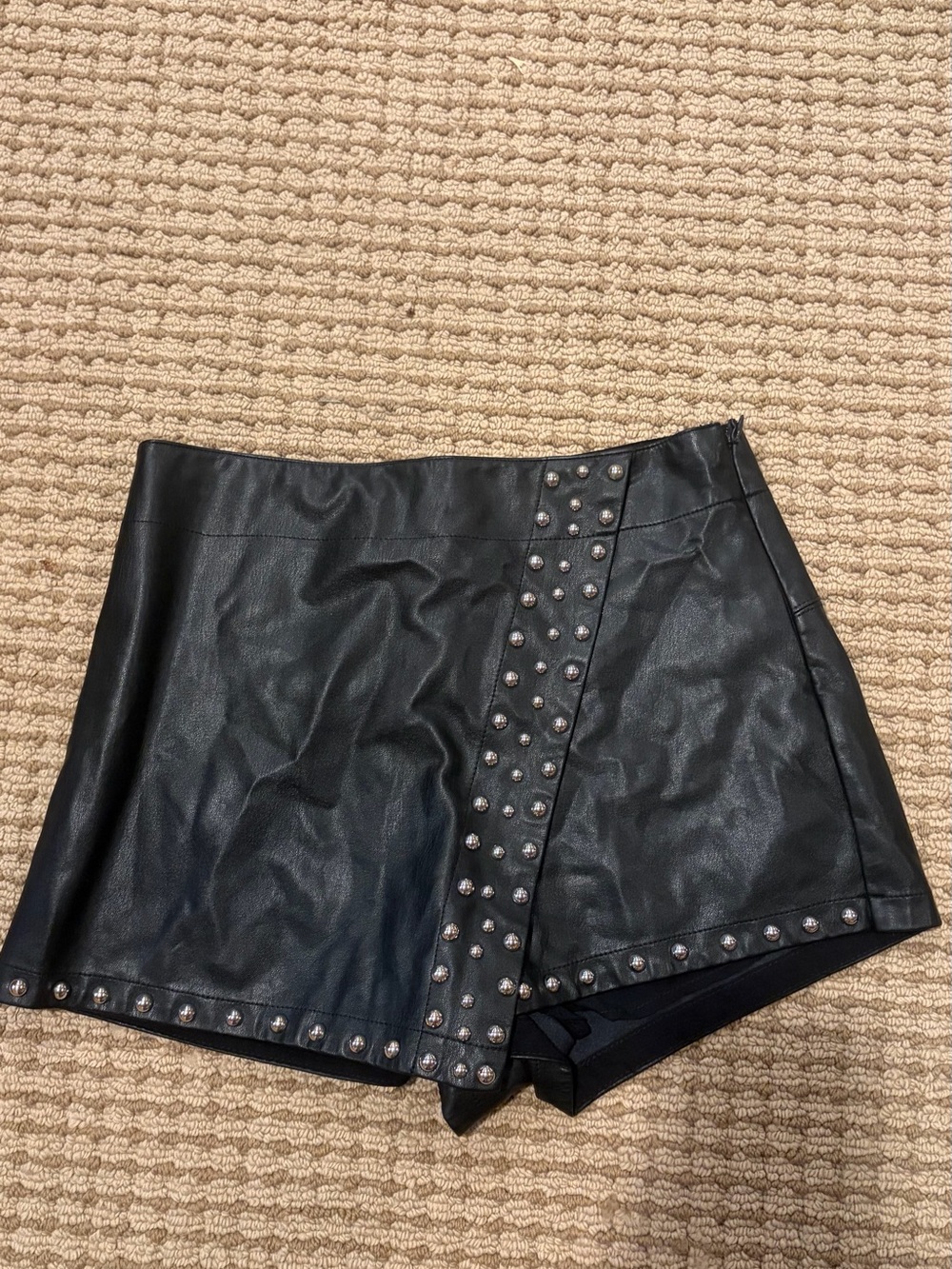 Free people Black Studded Faux Leather Women’s Skort